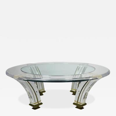 Vintage Lucite Brass Coffee Table