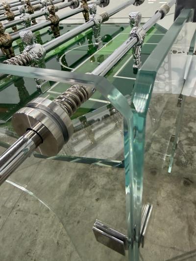 Vintage Lucite Crystal Glass Foosball Table Italy 1970s