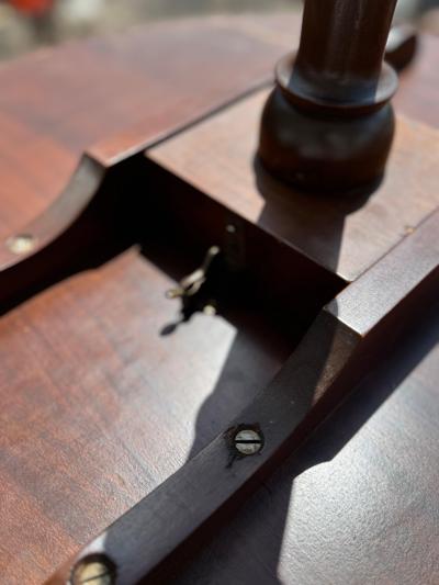 Vintage Mahogany Tilt Top Queen Anne Style Table with Inlay