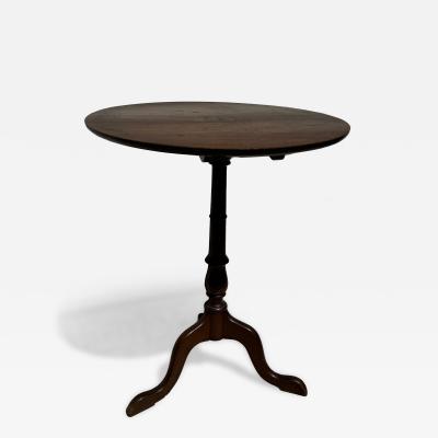 Vintage Mahogany Tilt Top Queen Anne Style Table with Inlay