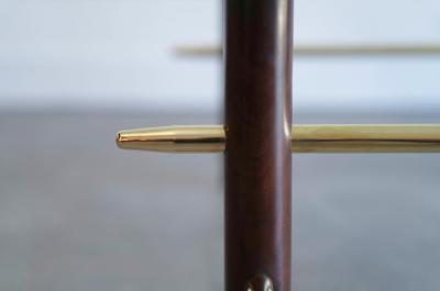 Vintage Mahogany and Brass Coffee Table C 1950s