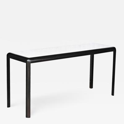 Vintage Marble and Wood Console Table