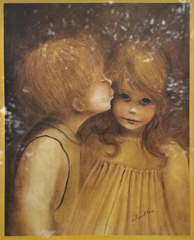 Vintage Margaret Kane little kiss big eyes art print