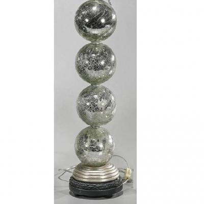 Vintage Mercury Crackle Glass Ball Table Lamp