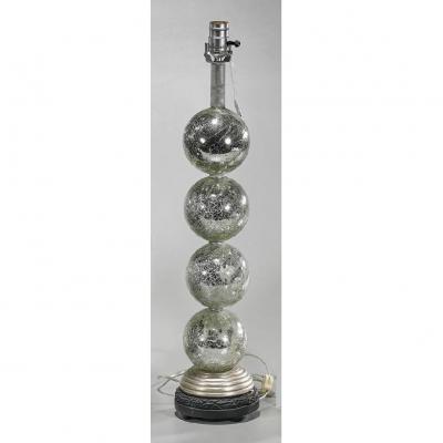 Vintage Mercury Crackle Glass Ball Table Lamp