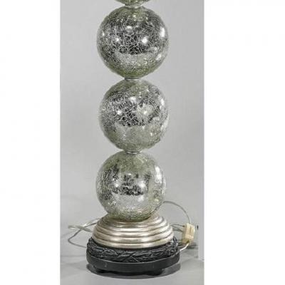 Vintage Mercury Crackle Glass Ball Table Lamp