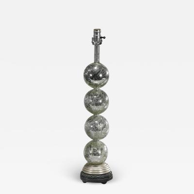 Vintage Mercury Crackle Glass Ball Table Lamp