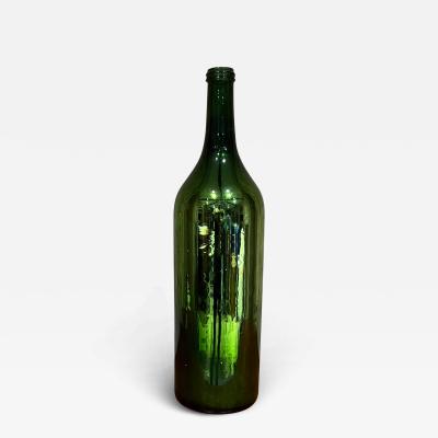 Vintage Mercury Glass Green Bottle