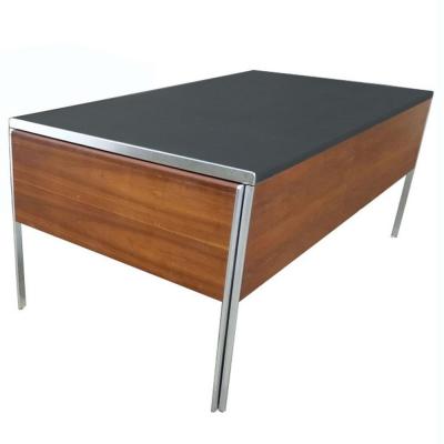 Vintage Mid Century 72 wide Stow Davis Leather Chrome Desk