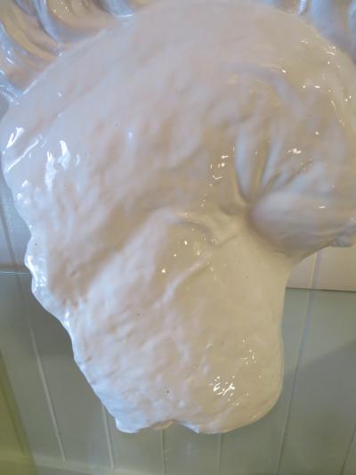 Vintage Mid Century Blanc De Chine White Porcelain Horse Head Bust