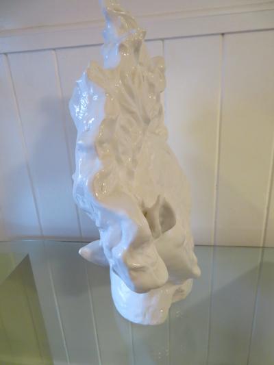 Vintage Mid Century Blanc De Chine White Porcelain Horse Head Bust