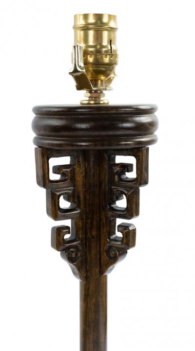 Vintage Mid Century Chinese Wooden Lamp