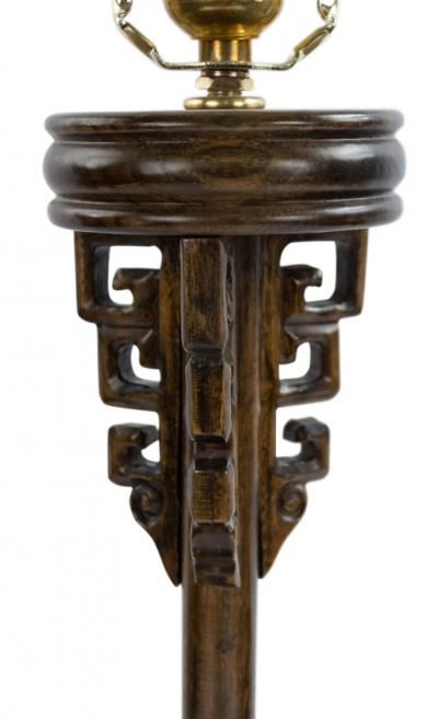 Vintage Mid Century Chinese Wooden Lamp