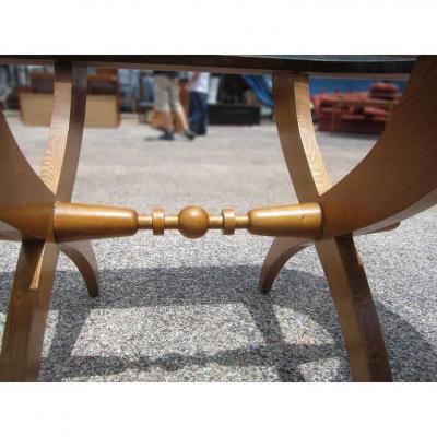 Vintage Mid Century Glass Top Rosewood Dining Table