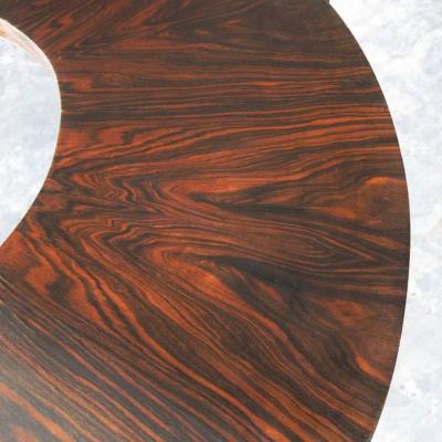 Vintage Mid Century Glass Top Rosewood Dining Table