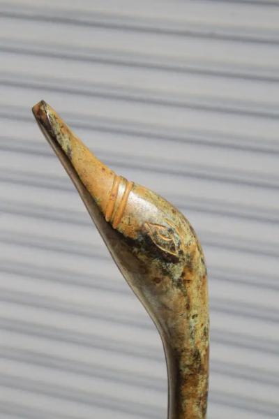 Vintage Mid Century Hollywood Regency Chinoiserie Style Brass Swan Figurine