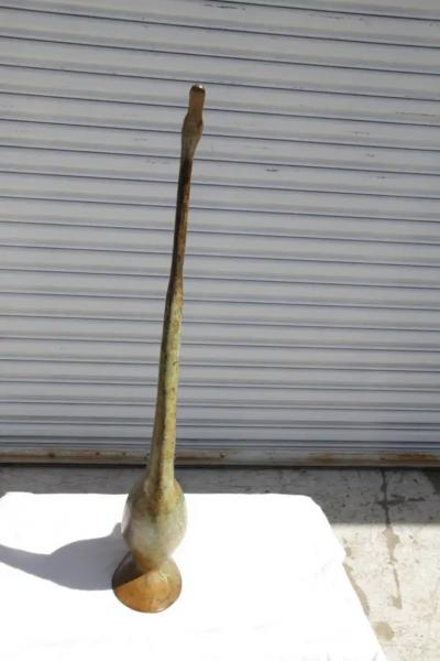 Vintage Mid Century Hollywood Regency Chinoiserie Style Brass Swan Figurine