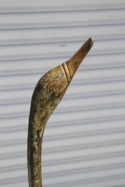 Vintage Mid Century Hollywood Regency Chinoiserie Style Brass Swan Figurine