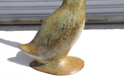 Vintage Mid Century Hollywood Regency Chinoiserie Style Brass Swan Figurine