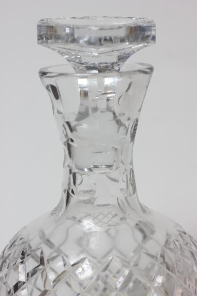 Vintage Mid Century Large Blown Cut Crystal Decanter 1960s England