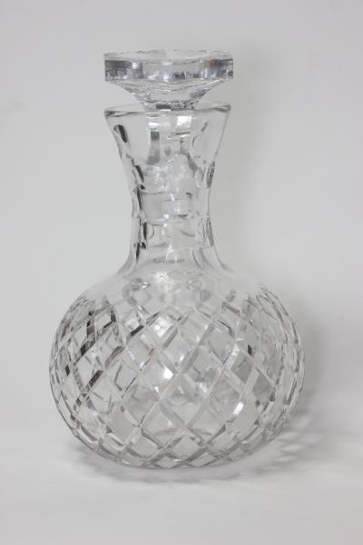 Vintage Mid Century Large Blown Cut Crystal Decanter 1960s England