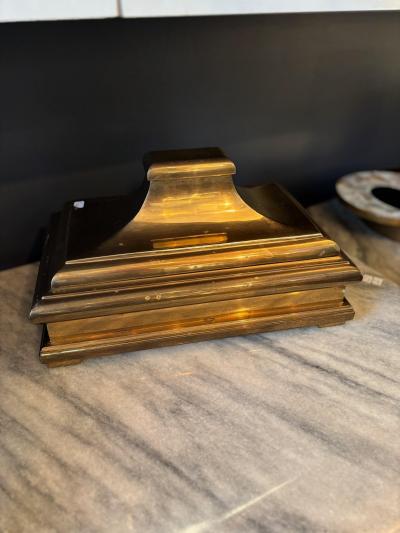 Vintage Mid Century Modern Brass Casket Box from Chapman