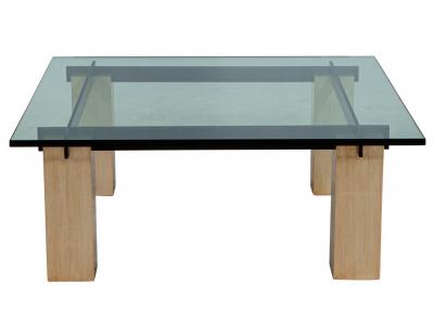 Vintage Mid Century Modern Glass Top Coffee Table