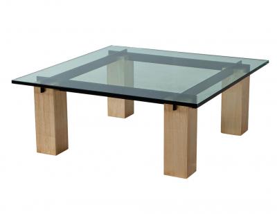 Vintage Mid Century Modern Glass Top Coffee Table