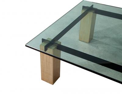 Vintage Mid Century Modern Glass Top Coffee Table
