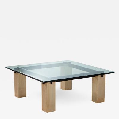 Vintage Mid Century Modern Glass Top Coffee Table
