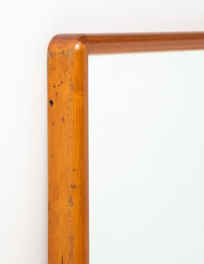 Vintage Mid Century Pinewood Mirror France c 1950s