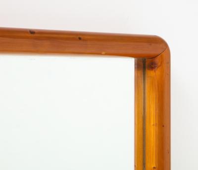 Vintage Mid Century Pinewood Mirror France c 1950s