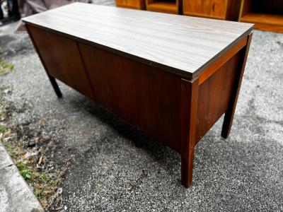 Vintage Mid Century Walnut and Laminate Top Credenza