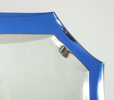 Vintage Mirror with Cobalt Blue Borders