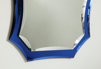 Vintage Mirror with Cobalt Blue Borders