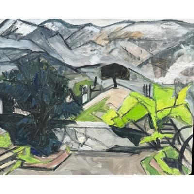 Vintage Modern Abstract Art Oil Painting