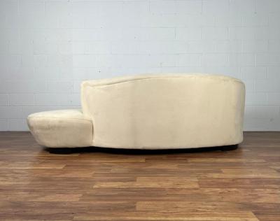 Vintage Modern Contemporary Curved Serpentine Sofa
