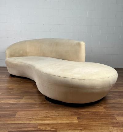 Vintage Modern Contemporary Curved Serpentine Sofa