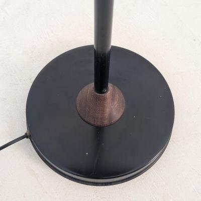 Vintage Modern Floor Lamp in Black Teak Rattan Finland 1960s