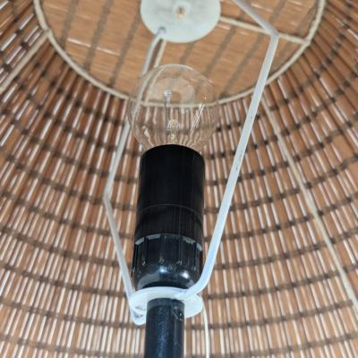 Vintage Modern Floor Lamp in Black Teak Rattan Finland 1960s