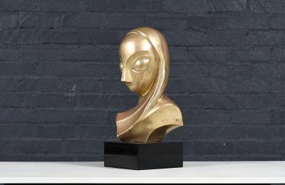 Vintage Modernist Brancusi Inspired Bust Sculpture