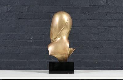 Vintage Modernist Brancusi Inspired Bust Sculpture
