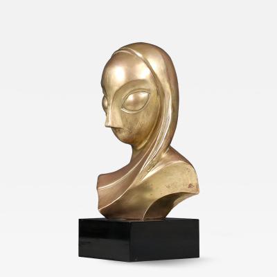 Vintage Modernist Brancusi Inspired Bust Sculpture