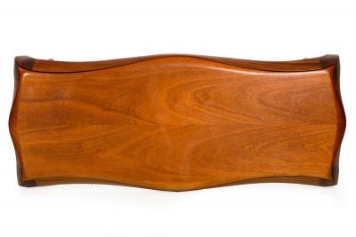 Vintage Modernist Serpentine Mahogany Console Table 20th century signed