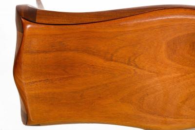 Vintage Modernist Serpentine Mahogany Console Table 20th century signed