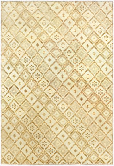 Vintage Moroccan Beige Hand Knotted Wool Rug
