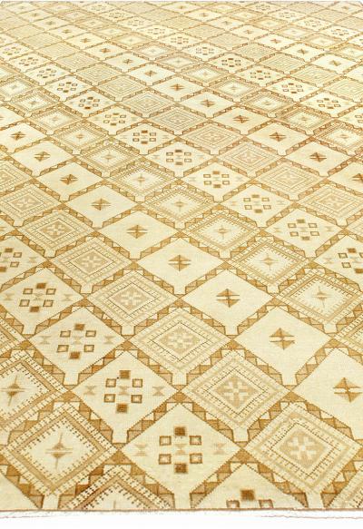 Vintage Moroccan Beige Hand Knotted Wool Rug