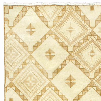 Vintage Moroccan Beige Hand Knotted Wool Rug