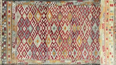 Vintage Moroccan Flat Weave Kilim rug runner 17420 circa 1950s