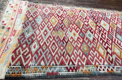 Vintage Moroccan Flat Weave Kilim rug runner 17420 circa 1950s